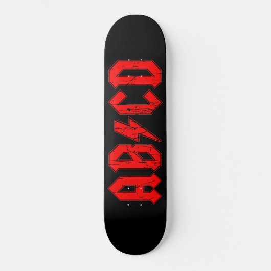 ABCD rockmuziek grappig symbool voor acdc-grappen Skateboard (Voorkant)