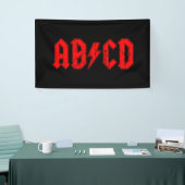 ABCD rockmuziek grappig symbool voor acdc-grappen Spandoek (Beurs)