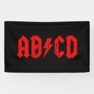 ABCD rockmuziek grappig symbool voor acdc-grappen Spandoek