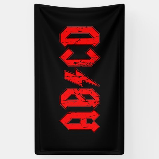 ABCD rockmuziek grappig symbool voor acdc-grappen Spandoek (Verticaal)