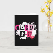 Abcdefu Retro Funny Heart Valentine's Day  Kaart (Gele Bloem)