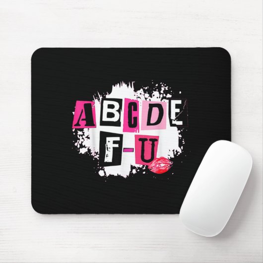 Abcdefu Retro Funny Heart Valentine's Day Muismat (Met muis)