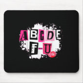 Abcdefu Retro Funny Heart Valentine's Day Muismat (Voorkant)