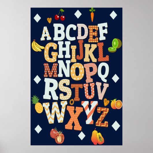ABCs alfabet homeschool klaslokaal grafiek poster (Voorkant)