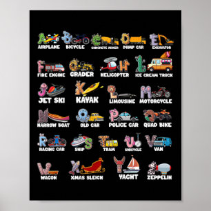 Abc's Alfabet Leer Vervoer Dier Ck Naar Poster