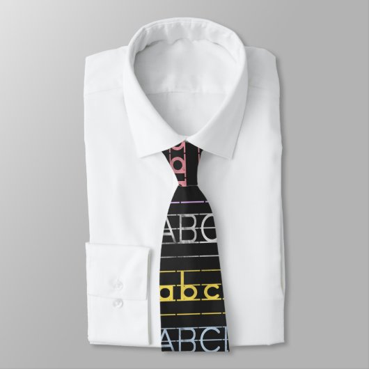 ABCs Alphabet Pattern Design Mannen Stropdas (Gebonden)