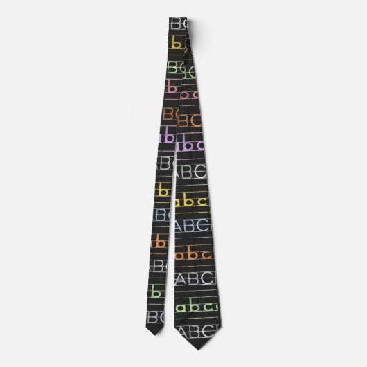 ABCs Alphabet Pattern Design Mannen Stropdas (Achterkant)