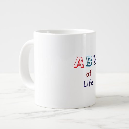 ABCs of Life Specialty Mug Extra Grote Beker (Voorkant links)
