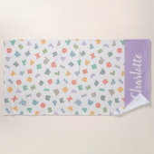 ABC's - Persoonlijke naam strandhanddoek met alfab Strandlaken (Voorkant)