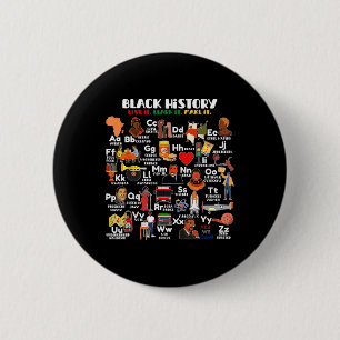 ABC's van de maand van de zwarte geschiedenis trot Ronde Button 5,7 Cm
