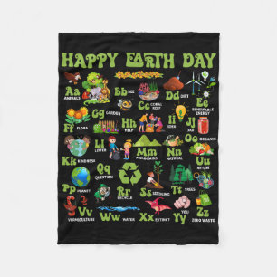 ABC's van Earth Day Teacher Save Our Planet Natuur Fleece Deken