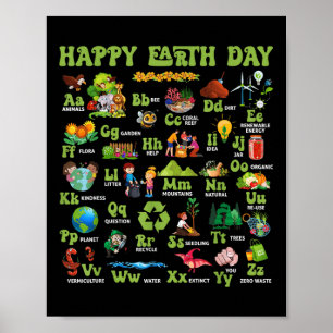 ABC's van Earth Day Teacher Save Our Planet Natuur Poster