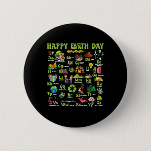 ABC's van Earth Day Teacher Save Our Planet Natuur Ronde Button 5,7 Cm