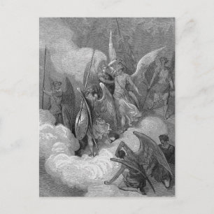 Abdiel Attacks Satan Briefkaart