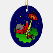 Abductie van boer Alien Keramisch Ornament (Rechts)