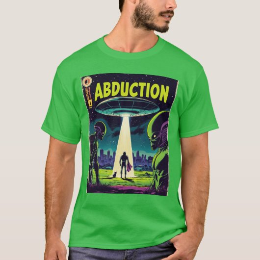 Abduction Comics: een retro sciencefictionavontuur T-shirt (Voorkant)
