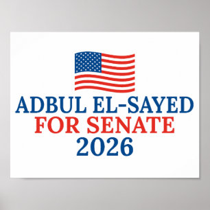 Abdul El-Sayed voor Senaat Michigan 2026 Verkiezin Poster