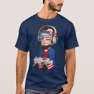 Abe Abraham Lincoln Gamer 4 juli VS-Kind T-shirt