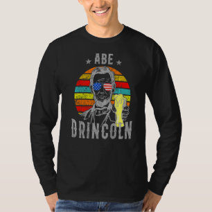 Abe Drincoln4th of Juli Abraham Lincoln Mannen T-shirt