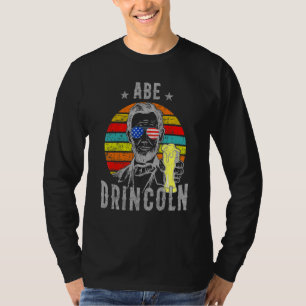 Abe Drincoln4th of Juli Abraham Lincoln Mannen T-shirt