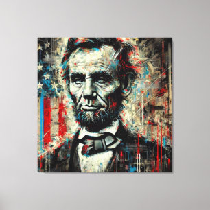 ABE LINCOLN 16E AMERIKAANSE PRESIDENT 12 CANVAS AFDRUK