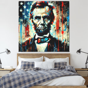 ABE LINCOLN 16E AMERIKAANSE PRESIDENT 8 CANVAS AFDRUK