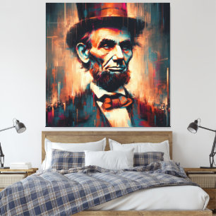 ABE LINCOLN 16E AMERIKAANSE PRESIDENT 9 CANVAS AFDRUK