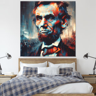 ABE LINCOLN 16E AMERIKAANSE PRESIDENT CANVAS AFDRUK