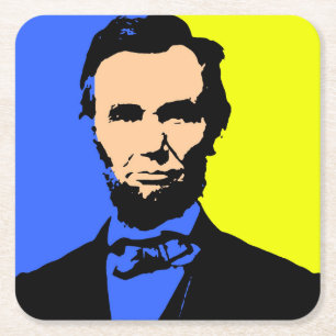 ABE LINCOLN 2 VIERKANTE KARTONNEN ONDERZETTER