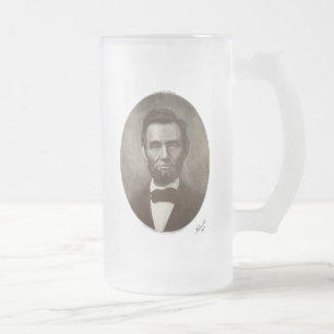Abe Lincoln American President  Portret US Matglas Bierpul