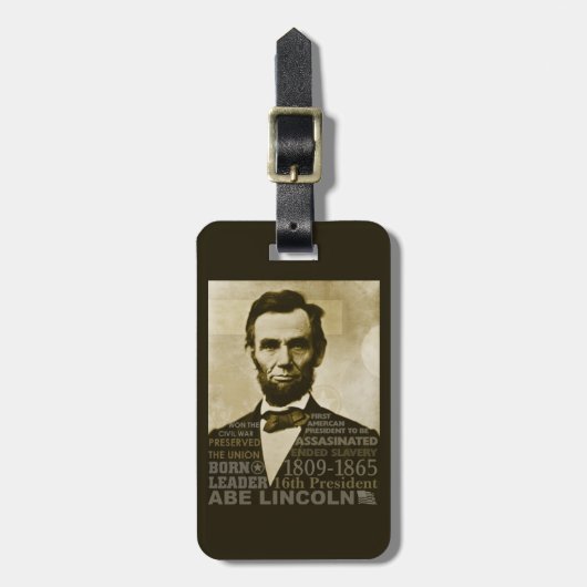 Abe Lincoln Bagagelabel (Voorkant verticaal)