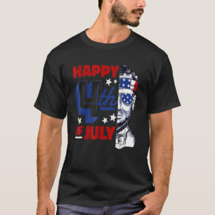 Abe Lincoln Beard Sunbril & American Flag 4th O T-shirt