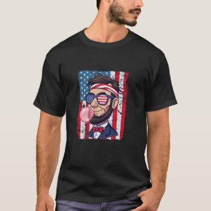 Abe Lincoln Blaast Bubbel Grappig 4 juli Heren W T-shirt