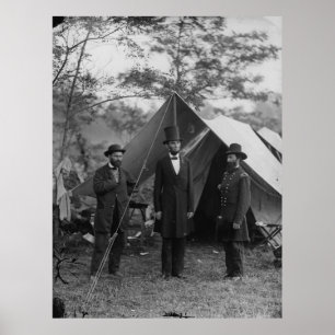 Abe Lincoln en A. Pinkerton batlefield Antietam Poster
