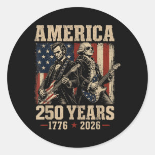 Abe Lincoln Founding Father Gitaar 250e Ronde Sticker