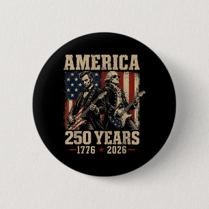 Abe Lincoln Founding Father Gitaar 250ste Ronde Button 5,7 Cm