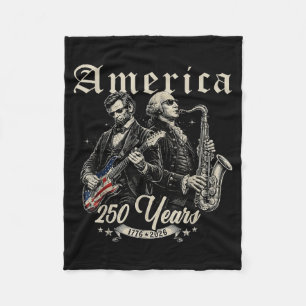 Abe Lincoln Founding Father Gitaar spelend Fleece Deken