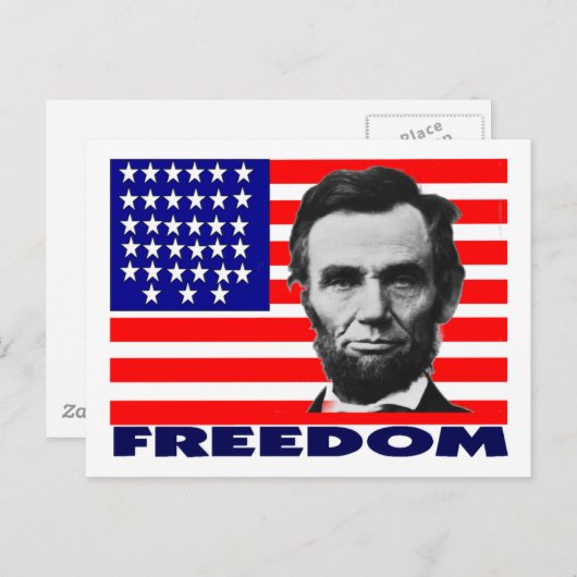 Abe Lincoln "Freedom"-vlag — unieke kunstgeschenke Briefkaart (Voorkant / Achterkant)