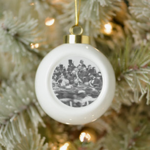 Abe Lincoln Gettysburg-toespraak: einde van de bur Keramische Bal Ornament