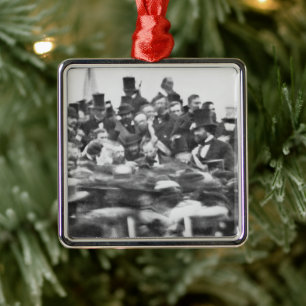 Abe Lincoln Gettysburg-toespraak: Einde van de bur Metalen Ornament