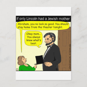 Abe Lincoln had een joodse moeder nodig - Cartoon Briefkaart