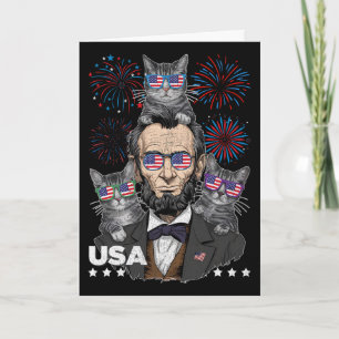 Abe Lincoln kattenliefhebber grappig 4 juli onafha Kaart