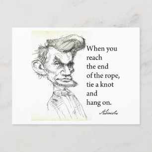 Abe Lincoln & "Knoop Een Knoop" Beroemde Citaten Briefkaart