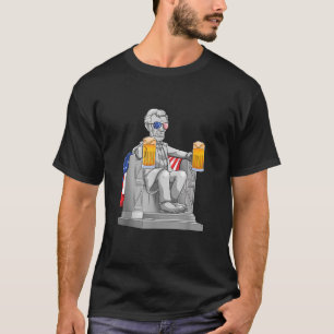 Abe Lincoln Mannen 4 juli Drinkin Memorial Gift T-shirt