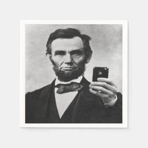 Abe Lincoln met mobiele telefoon Servet