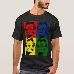 Abe Lincoln Modern 4 kleuren Portret T-shirt