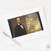 Abe Lincoln Quote: "Amerika zal nooit..." Rechthoekige Sticker (Envelop)