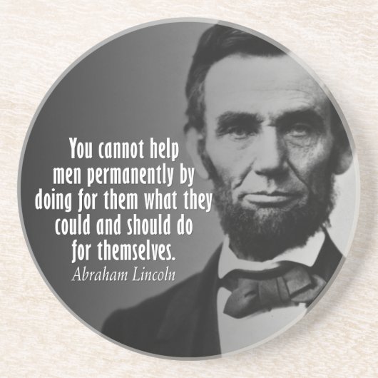 Abe Lincoln Quoton Entitlement Zandsteen Onderzetter (Voorkant)