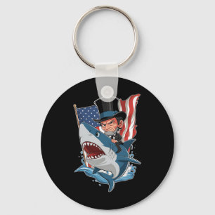 Abe Lincoln Ridder Haai Awesome Vier Juli Gr Sleutelhanger