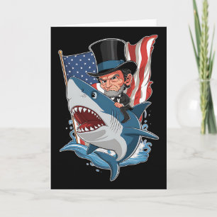 Abe Lincoln Ridder Haai Awesome Vierde Juli Gr Kaart